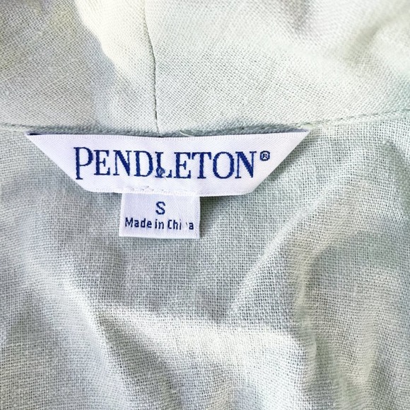 Pendleton Vintage Light Olive Green Linen Blazer S - Picture 6 of 7